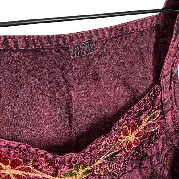 vintage Y2K 2000s maroon top with a boho vibe - Picture 4 of 6